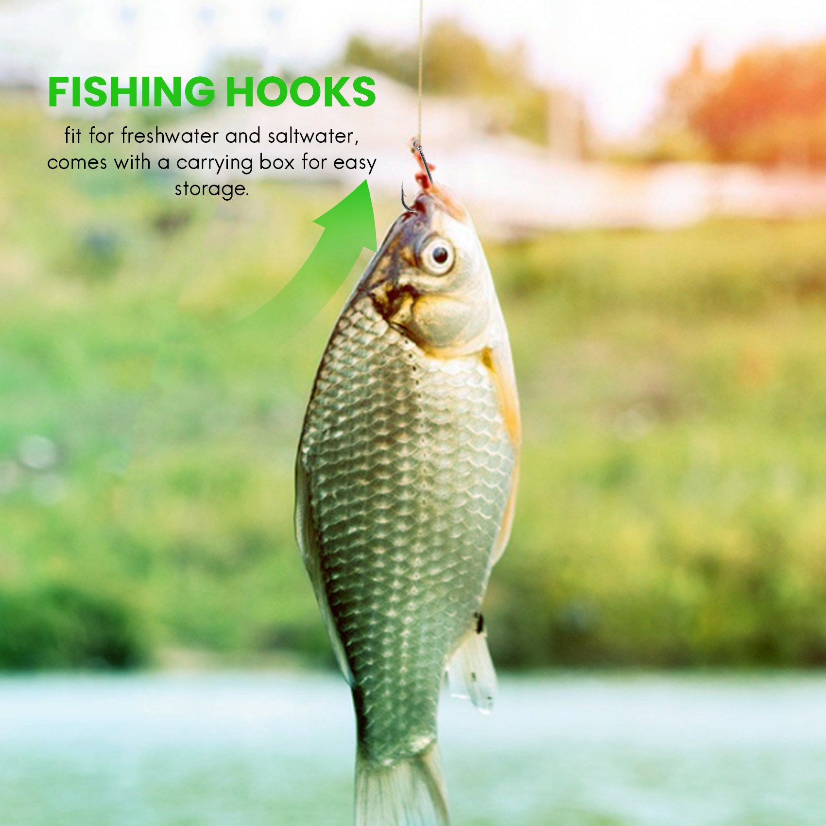 Fishing Hook Box - Novidade 500Pcs/Conjunto Tamanhos Variados # Pacote