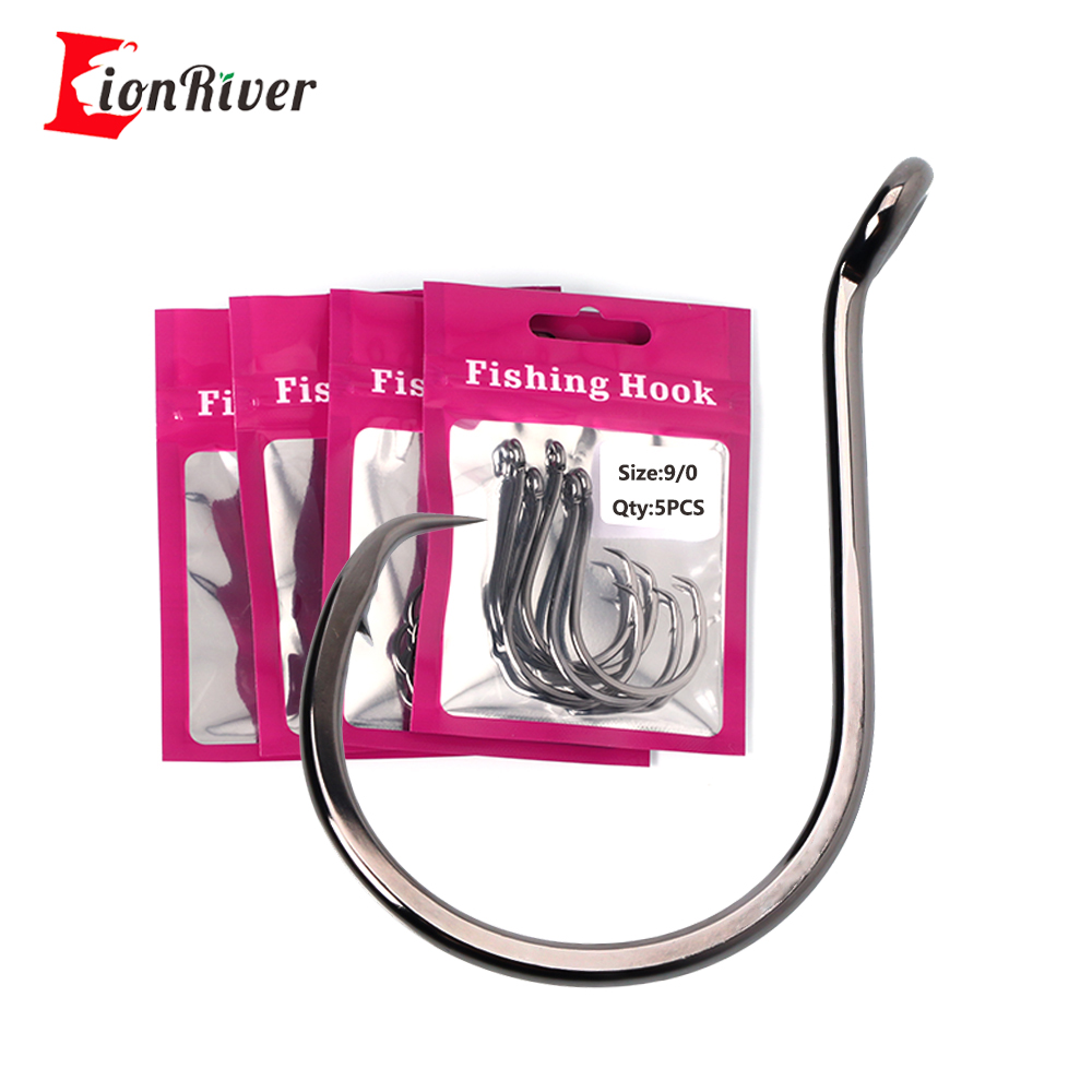 Fishing Hook Assortment - Lionriver preto níquel pesado círculo gancho