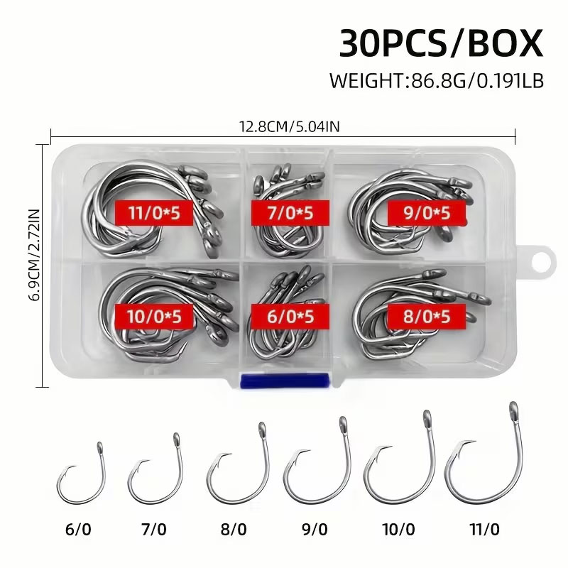 30 pçs/caixa ganchos de pesca  - Fishing Hook Assortment avaliação e preço