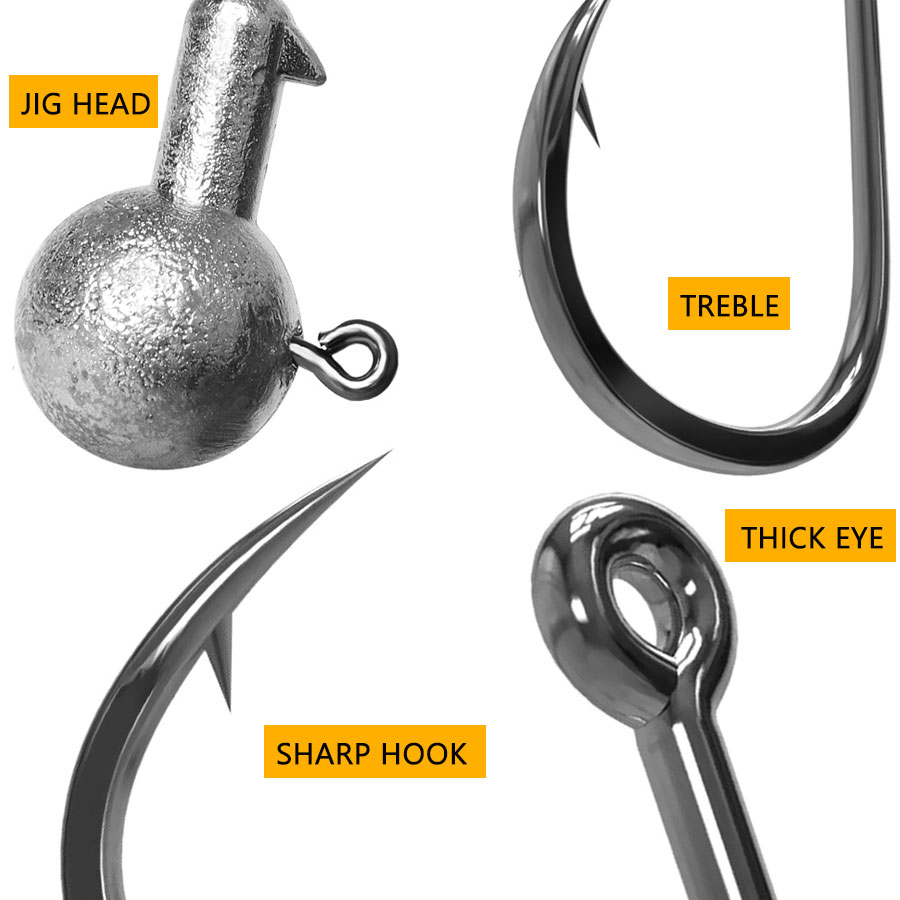 Anzol Jig Head de 1g, 2g, 3g,  - Fishing Hook Size avaliação e preço
