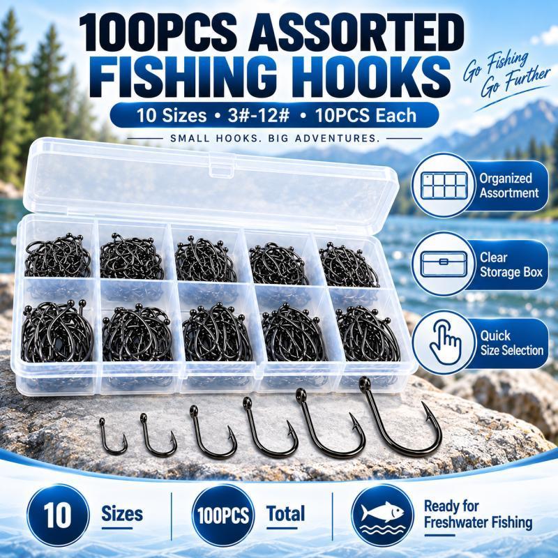 Conjunto de 100 anzóis de pesc - Fishing Hook Assortment avaliação e preço